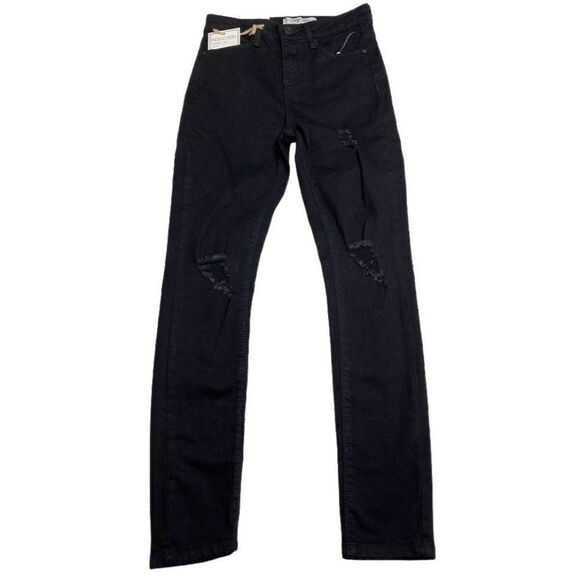 Indigo Rein Ripped Distressed Skinny Jean Jeggings Women's 25‎ Black Stretch NEW - Picture 12 of 12